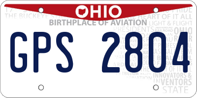 OH license plate GPS2804