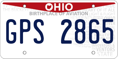 OH license plate GPS2865