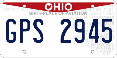 OH license plate GPS2945