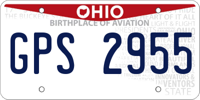 OH license plate GPS2955