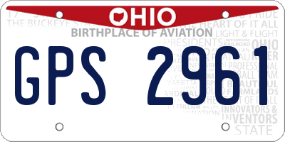 OH license plate GPS2961