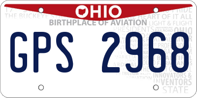 OH license plate GPS2968