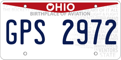 OH license plate GPS2972