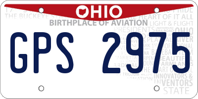 OH license plate GPS2975