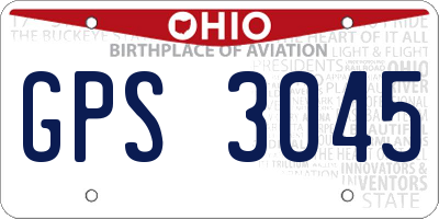OH license plate GPS3045