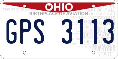 OH license plate GPS3113