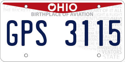 OH license plate GPS3115
