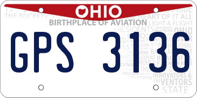 OH license plate GPS3136