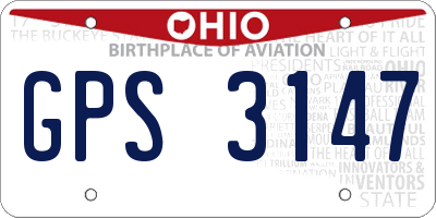 OH license plate GPS3147
