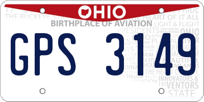 OH license plate GPS3149