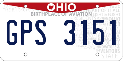 OH license plate GPS3151