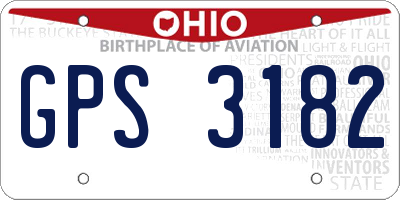 OH license plate GPS3182