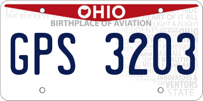 OH license plate GPS3203