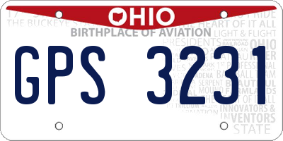 OH license plate GPS3231
