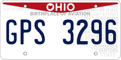 OH license plate GPS3296