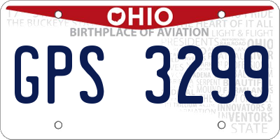 OH license plate GPS3299