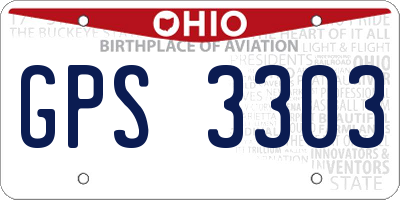 OH license plate GPS3303