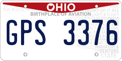 OH license plate GPS3376