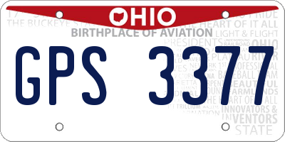 OH license plate GPS3377