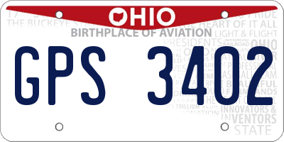 OH license plate GPS3402