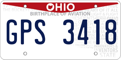 OH license plate GPS3418