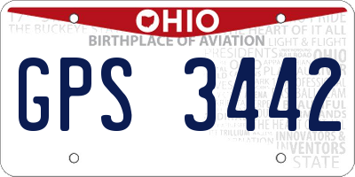 OH license plate GPS3442