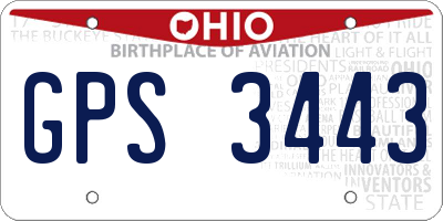 OH license plate GPS3443