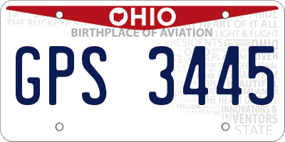 OH license plate GPS3445