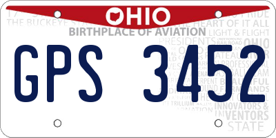 OH license plate GPS3452