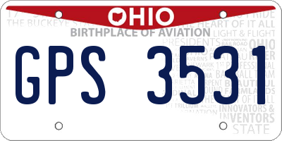 OH license plate GPS3531