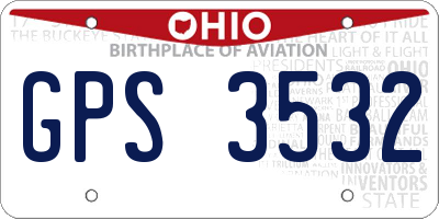 OH license plate GPS3532
