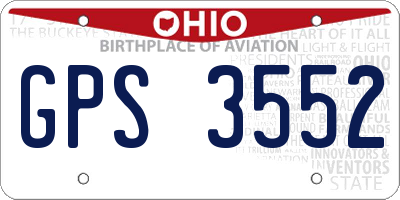 OH license plate GPS3552