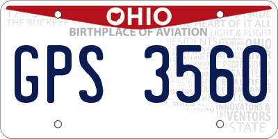 OH license plate GPS3560