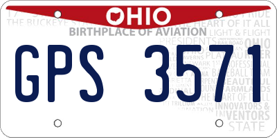 OH license plate GPS3571