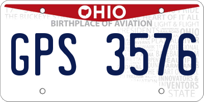 OH license plate GPS3576