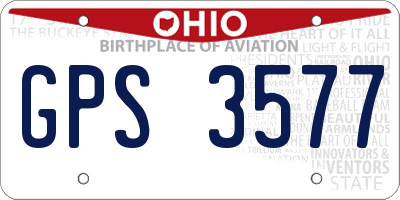 OH license plate GPS3577