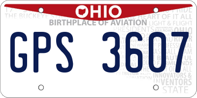 OH license plate GPS3607
