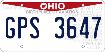 OH license plate GPS3647