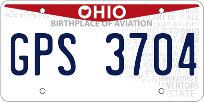 OH license plate GPS3704