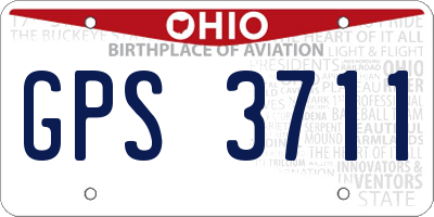 OH license plate GPS3711