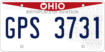 OH license plate GPS3731