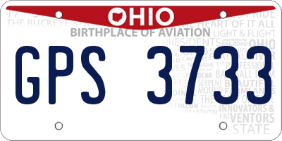 OH license plate GPS3733