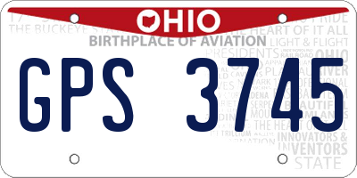 OH license plate GPS3745
