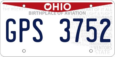 OH license plate GPS3752