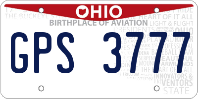 OH license plate GPS3777