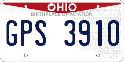 OH license plate GPS3910