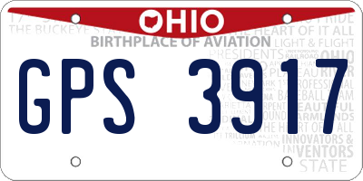 OH license plate GPS3917