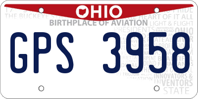 OH license plate GPS3958