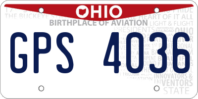 OH license plate GPS4036