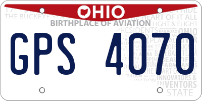 OH license plate GPS4070